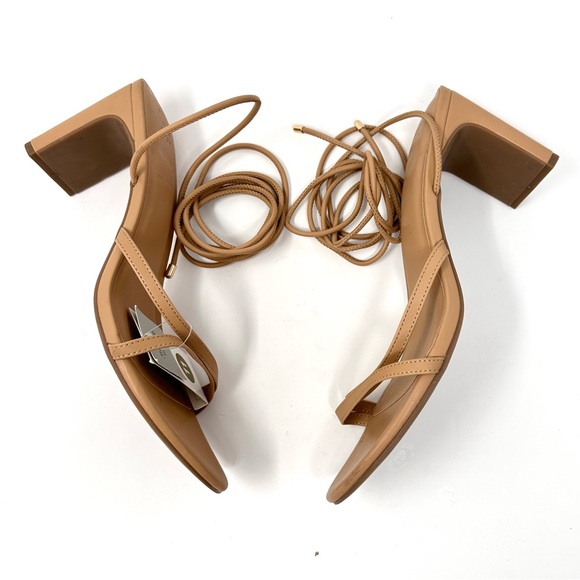 A New Day Marcia Women's Beige Lace up Heels Memory Foam Insole - Picture 2 of 9